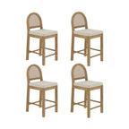 Nathan James Lot de 4 tabourets de bar hauteur comptoir Bailey en bouclette