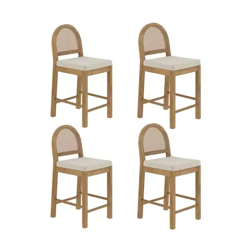 Nathan James Lot de 4 tabourets de bar hauteur comptoir Bailey en bouclette