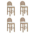 Nathan James Lot de 4 tabourets de bar hauteur comptoir Bailey en bouclette