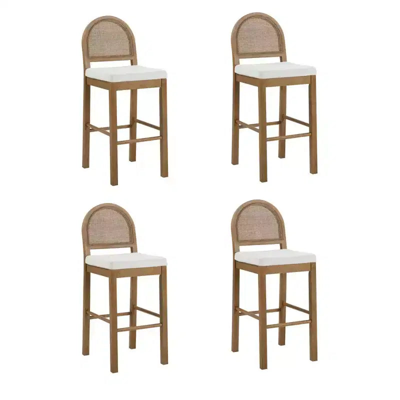 Nathan James Lot de 4 tabourets de bar hauteur comptoir Bailey en bouclette