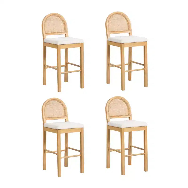 Nathan James Lot de 4 tabourets de bar hauteur comptoir Bailey en bouclette