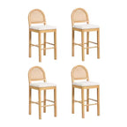 Nathan James Lot de 4 tabourets de bar hauteur comptoir Bailey en bouclette