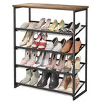 Banc à chaussures avec portes en rotin, coussin et étagères réglables