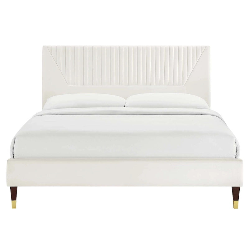 Yasmine Channel Tufted Performance Velvet King Platform Bed