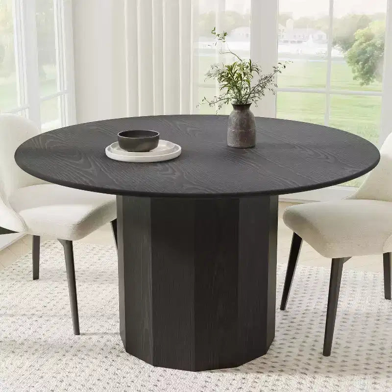 Dovelina Modern Round Dining Table Wood Kitchen Table