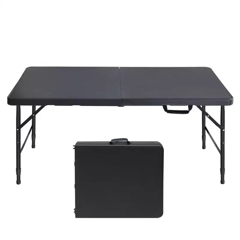 Table Pliante Portable 4ft Intérieur et Extérieur Charge Maximale 135KG Table Pliante pour Camping Noir
