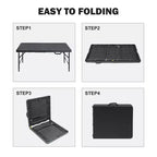 Table Pliante Portable 4ft Intérieur et Extérieur Charge Maximale 135KG Table Pliante pour Camping Noir