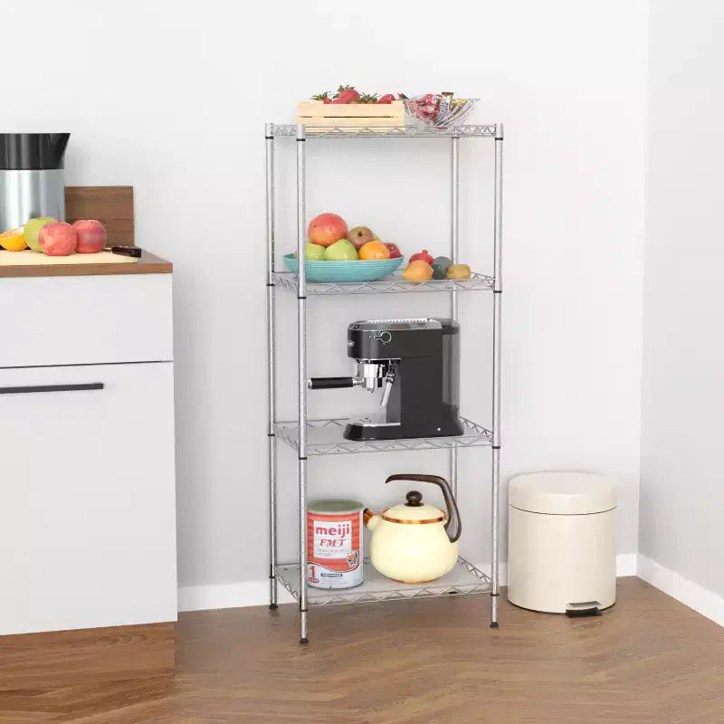 FDW Étagères de rangement à 4 niveaux, étagères de garage, étagères réglables, capacité de charge totale de 272 kg, multifonctionnelles et durables