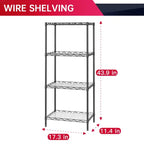 FDW Étagères de rangement à 4 niveaux, étagères de garage, étagères réglables, capacité de charge totale de 272 kg, multifonctionnelles et durables