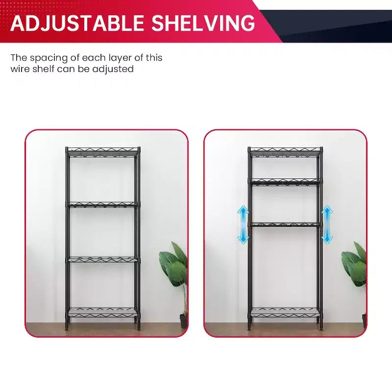 FDW Étagères de rangement à 4 niveaux, étagères de garage, étagères réglables, capacité de charge totale de 272 kg, multifonctionnelles et durables