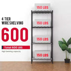 FDW Étagères de rangement à 4 niveaux, étagères de garage, étagères réglables, capacité de charge totale de 272 kg, multifonctionnelles et durables