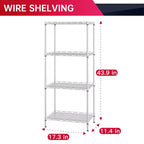 FDW Étagères de rangement à 4 niveaux, étagères de garage, étagères réglables, capacité de charge totale de 272 kg, multifonctionnelles et durables