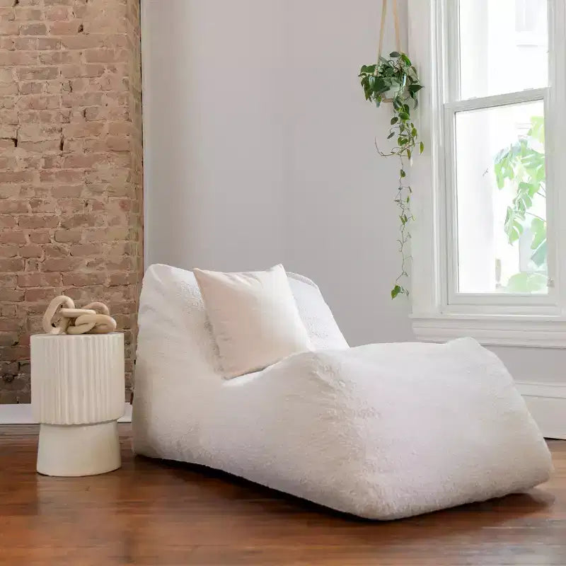 Grand transat Big Joe Delmont, pouf garni de mousse, cuir végétalien ou bouclé, pour tous les âges
