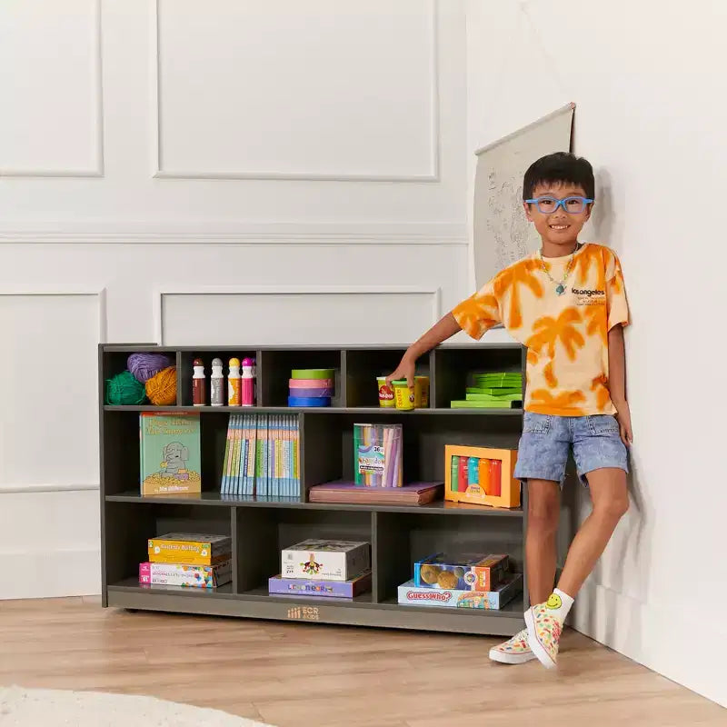 Meuble de rangement mobile à 10 casiers ECR4Kids, mobilier de salle de classe