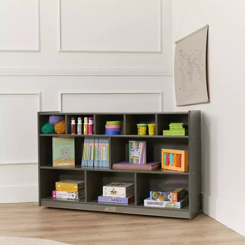 Meuble de rangement mobile à 10 casiers ECR4Kids, mobilier de salle de classe