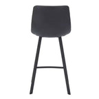 Tabouret de comptoir LeisureMod 35, rembourré en cuir, dossier ergonomique, siège rembourré, base et repose-pieds en acier inoxydable, collection Elland