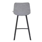 Tabouret de comptoir LeisureMod 35, rembourré en cuir, dossier ergonomique, siège rembourré, base et repose-pieds en acier inoxydable, collection Elland