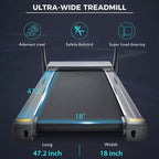 Tapis de course pliable, Tapis roulant électrique compact pliable, Vitesse de course 0,8-14 km/h, Capacité de poids de 150 kg pour la maison, le bureau, la salle de sport, la marche, le jogging