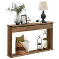 VASAGLE Console Table, 47.2 Inches Sofa Table, Narrow Entryway Table, Entry Table with 3 Drawers, Bottom Shelf, Metal Corners