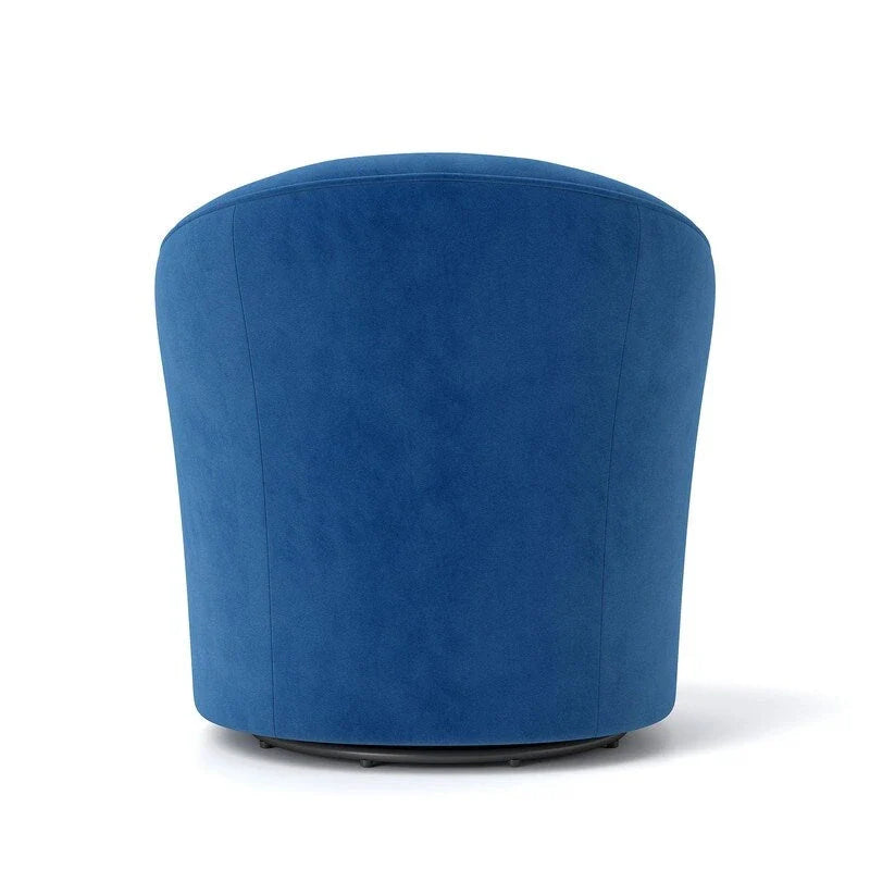 Velvet Upholstered 360 Degree Swivel Barrel Chair with Button Tufted Back
