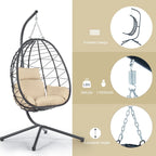 Fauteuil suspendu en osier imperméable