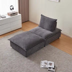 Fauteuil d'appoint sans accoudoirs, canapé simple avec ottoman - Design compact, siège peu encombrant pour salon, chambre à coucher