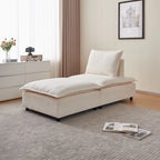 Fauteuil d'appoint sans accoudoirs, canapé simple avec ottoman - Design compact, siège peu encombrant pour salon, chambre à coucher