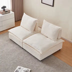 Fauteuil d'appoint sans accoudoirs, canapé simple avec ottoman - Design compact, siège peu encombrant pour salon, chambre à coucher