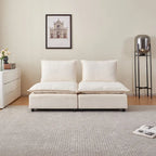 Fauteuil d'appoint sans accoudoirs, canapé simple avec ottoman - Design compact, siège peu encombrant pour salon, chambre à coucher