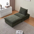 Fauteuil d'appoint sans accoudoirs, canapé simple avec ottoman - Design compact, siège peu encombrant pour salon, chambre à coucher