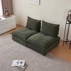 Fauteuil d'appoint sans accoudoirs, canapé simple avec ottoman - Design compact, siège peu encombrant pour salon, chambre à coucher
