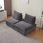 Fauteuil d'appoint sans accoudoirs, canapé simple avec ottoman - Design compact, siège peu encombrant pour salon, chambre à coucher