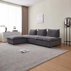 Fauteuil d'appoint sans accoudoirs, canapé simple avec ottoman - Design compact, siège peu encombrant pour salon, chambre à coucher