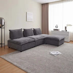 Fauteuil d'appoint sans accoudoirs, canapé simple avec ottoman - Design compact, siège peu encombrant pour salon, chambre à coucher