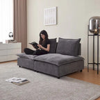 Fauteuil d'appoint sans accoudoirs, canapé simple avec ottoman - Design compact, siège peu encombrant pour salon, chambre à coucher