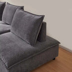 Fauteuil d'appoint sans accoudoirs, canapé simple avec ottoman - Design compact, siège peu encombrant pour salon, chambre à coucher