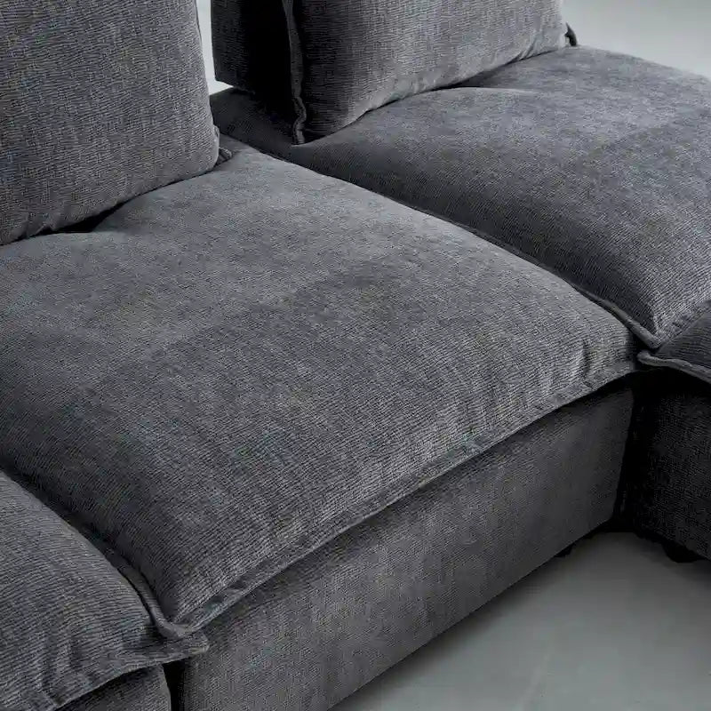 Fauteuil d'appoint sans accoudoirs, canapé simple avec ottoman - Design compact, siège peu encombrant pour salon, chambre à coucher