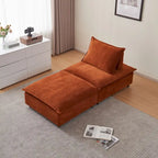 Fauteuil d'appoint sans accoudoirs, canapé simple avec ottoman - Design compact, siège peu encombrant pour salon, chambre à coucher