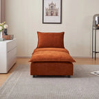 Fauteuil d'appoint sans accoudoirs, canapé simple avec ottoman - Design compact, siège peu encombrant pour salon, chambre à coucher