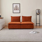 Fauteuil d'appoint sans accoudoirs, canapé simple avec ottoman - Design compact, siège peu encombrant pour salon, chambre à coucher