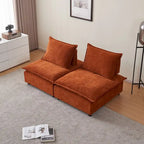 Fauteuil d'appoint sans accoudoirs, canapé simple avec ottoman - Design compact, siège peu encombrant pour salon, chambre à coucher
