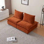 Fauteuil d'appoint sans accoudoirs, canapé simple avec ottoman - Design compact, siège peu encombrant pour salon, chambre à coucher