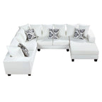 Modern U Shape Sectional Sofa, Velvet Corner Couch with Lots of Pillows Included