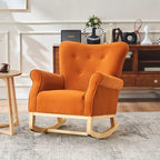Fauteuil à bascule, Fauteuil d'appoint rembourré pour chambre de bébé, salon, petit fauteuil à bascule contemporain, fauteuil à accoudoirs rembourré pour enfants
