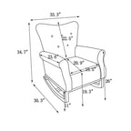Fauteuil à bascule, Fauteuil d'appoint rembourré pour chambre de bébé, salon, petit fauteuil à bascule contemporain, fauteuil à accoudoirs rembourré pour enfants