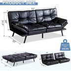 Canapé-lit futon, ensembles de futon en mousse à mémoire de forme en similicuir, canapé-lit convertible, canapé-lit 2 places pour petit espace