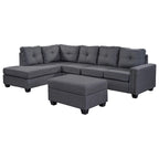 Canapé d'angle réversible avec pouf de rangement