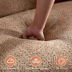 Canapé d'angle 4 places en tissu résistant avec cadre en bois massif