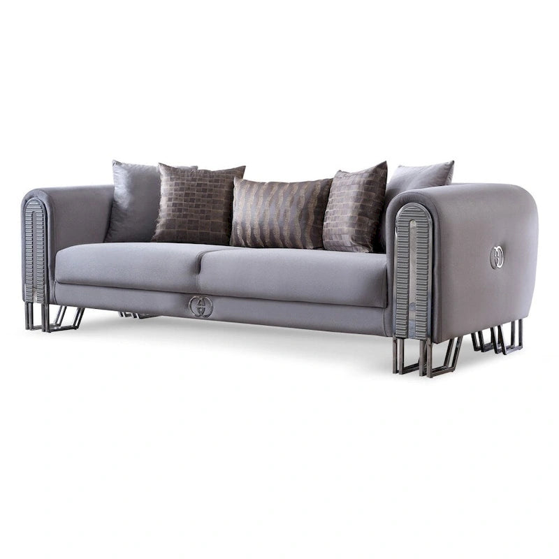 Kamelya 2-Pieces One Sofa One Loveseat Living Room Set, Metal Leg, Pillow Back