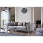 Kamelya 2-Pieces One Sofa One Loveseat Living Room Set, Metal Leg, Pillow Back